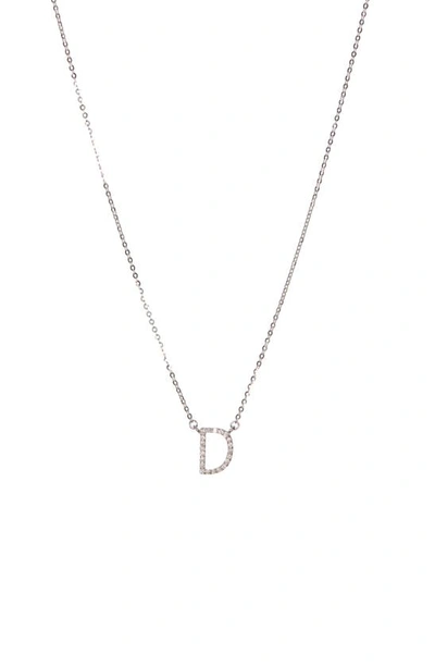 Suzy Levian Diamond Pavé Initial Pendant Necklace In White- D