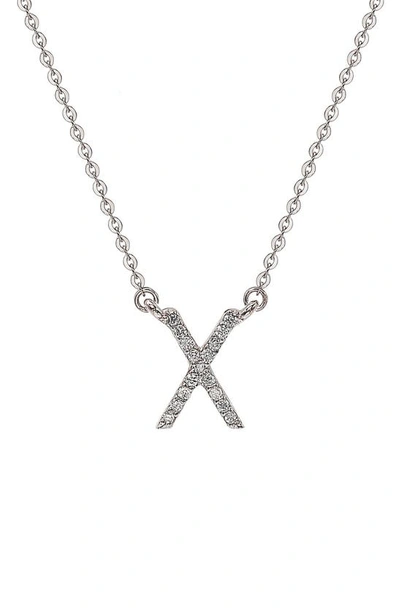 Suzy Levian Diamond Pavé Initial Pendant Necklace In White- X