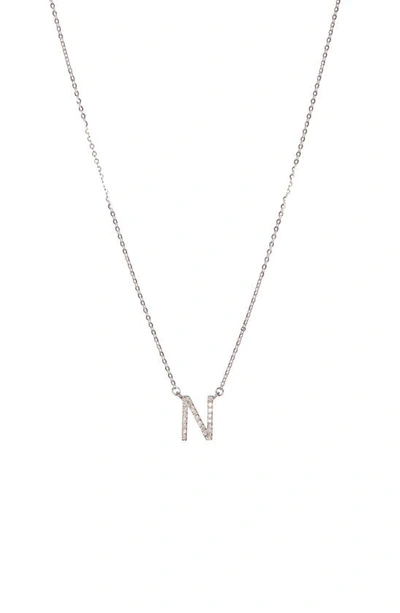 Suzy Levian Diamond Pavé Initial Pendant Necklace In White- N