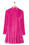 Abound Long Sleeve Velour Trapeze Dress In Pink Beetroot