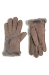 Ugg Genuine Shearling Suede Gloves In Stormy Grey