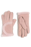 Ugg Genuine Shearling Suede Gloves In Pink Crystal