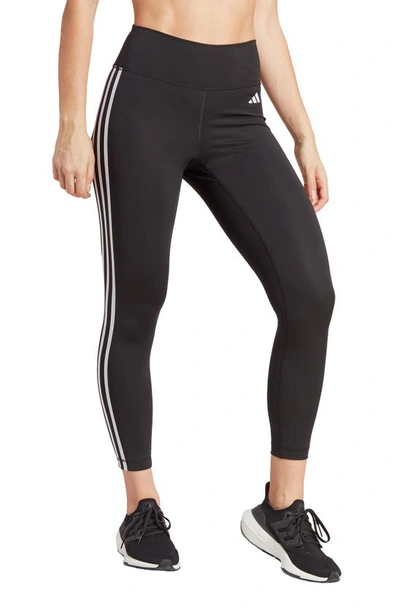 Adidas Originals Adidas Women's Train Essentials 3-stripes High Waisted 7/8 Leggings In Black