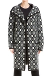 Max Studio Jacquard Sweater Coat In Black/charcoal