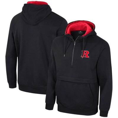 Colosseum Men's  Black Rutgers Scarlet Knights Half-zip Hoodie
