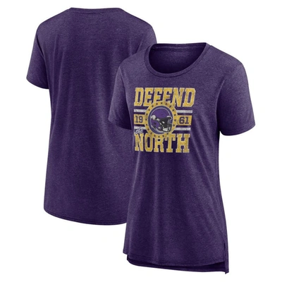 Fanatics Branded  Heather Purple Minnesota Vikings Our Pastime Tri-blend T-shirt