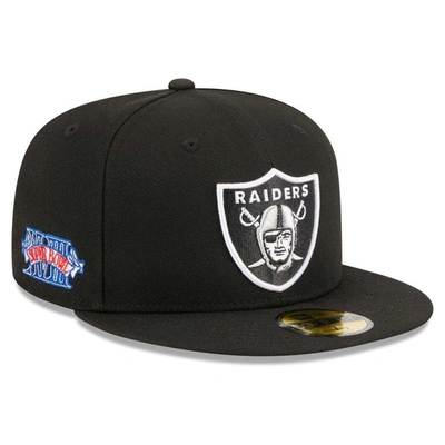 New Era Black Las Vegas Raiders  Main Patch 59fifty Fitted Hat