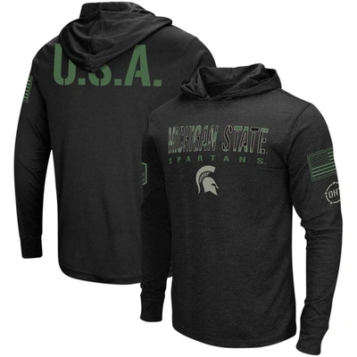 Colosseum Black Michigan State Spartans Big & Tall Oht Military Appreciation Tango Long Sleeve Hoodi