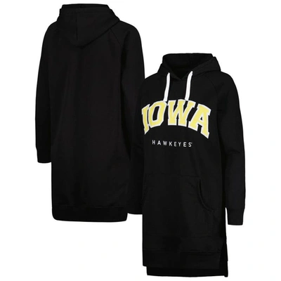 Gameday Couture Black Iowa Hawkeyes Take A Knee Raglan Hooded Sweatshirt Dress