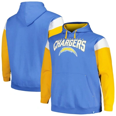 Profile Men's  Powder Blue Los Angeles Chargers Big And Tall Trench Battle Pullover Hoodie