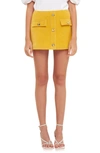 English Factory Bouclé Miniskirt In Yellow