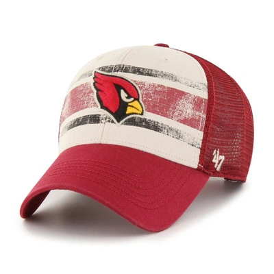 47 ' Cream Arizona Cardinals Breakout Mvp Trucker Adjustable Hat In Red