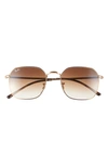 Ray Ban 55mm Gradient Geometric Sunglasses In Gold Flash