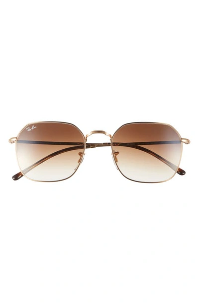 Ray Ban 55mm Gradient Geometric Sunglasses In Gold Flash