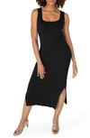 Kindred Bravely Long Sleeve Nursing/maternity Rib Two-piece Sweater Dress In Black