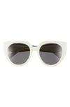 Prada 53mm Cat Eye Sunglasses In Bone