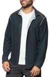 Fundamental Coast Andy Reversible Flipside Fleece Snap-up Shirt Jacket In Daytona Blue
