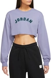 Jordan Long Sleeve Cotton Crop Graphic T-shirt In Sky Light Purple
