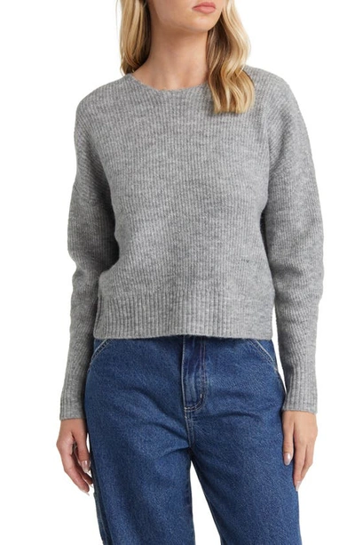 Vigoss Mossy Twist Back Sweater In Grey
