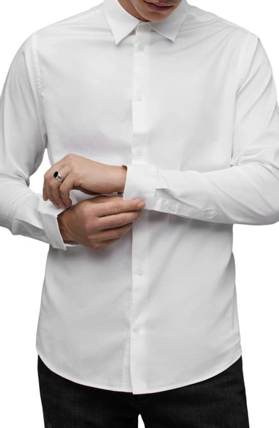 Allsaints Simmons Cotton Button-up Shirt In White