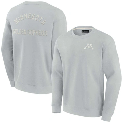 Fanatics Signature Unisex  Grey Minnesota Golden Gophers Super Soft Pullover Crew Sweatshirt