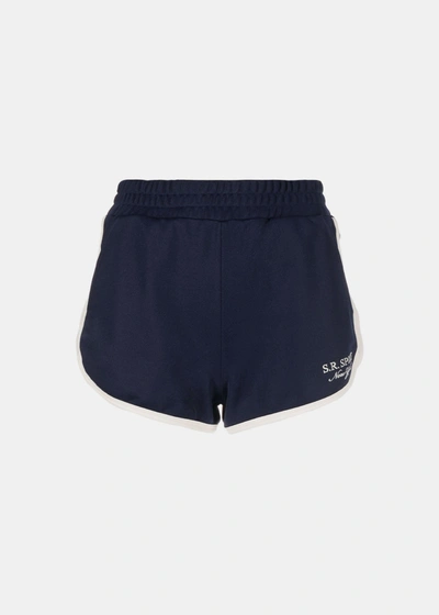 Sporty And Rich Sporty & Rich Blue Sr Sporty Track Short In Black