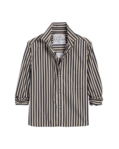 Frank And Eileen Silvio Striped Button Up In Black