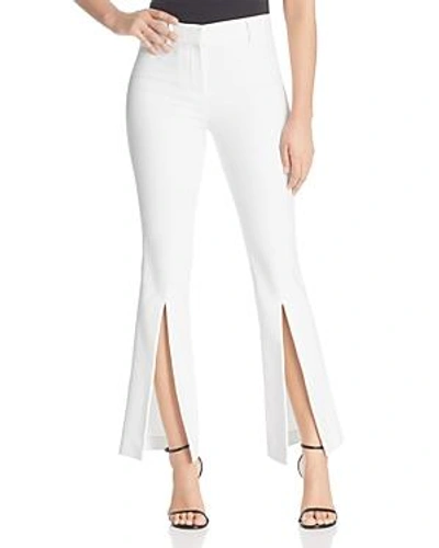Badgley Mischka Slit Cropped Flare Pants In White