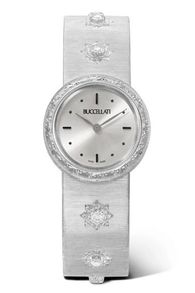 Buccellati Macri 24mm 18-karat White Gold And Diamond Watch