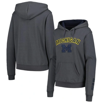 Colosseum Women's  Charcoal Michigan Wolverines Arch & Logo Pullover Hoodie