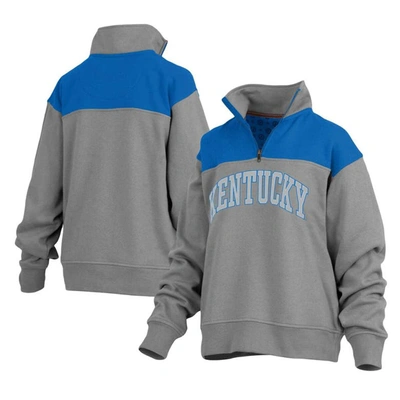 Pressbox Gray Kentucky Wildcats Avon Fleece Quarter-zip Jacket