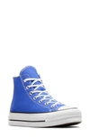 Converse Women's Chuck Taylor All Star Lift Platform High Top Casual Sneakers From Finish Line In Blue Flame,white,black