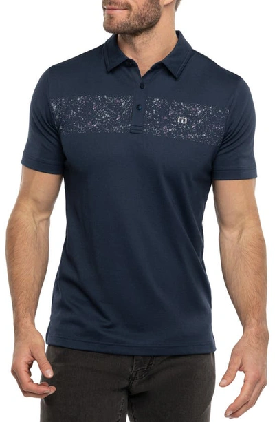 Travismathew Splatter Stripe Polo In Total Eclipse