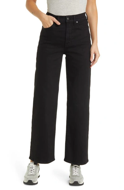Madewell Perfect Wide Leg Jeans In Black Rinse Wash