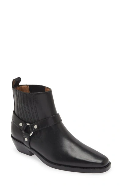 Madewell The Santiago Western Ankle Boot In True Black
