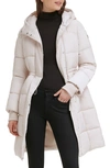 Kenneth Cole New York Memory 3/4 Length Puffer Jacket In Birch