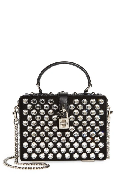 Dolce & Gabbana Crystal Embellished Box Bag In Black