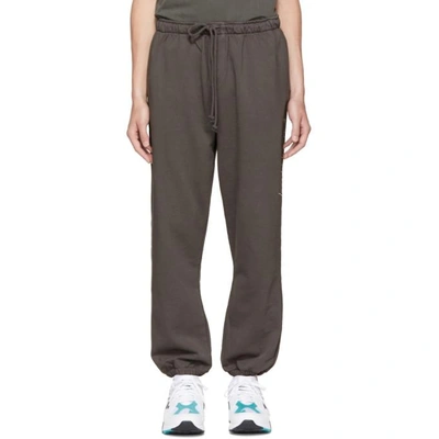 Second / Layer Second/layer Grey Script Logo Lounge Pants In Melangegry