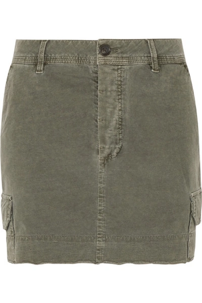 James Perse Stretch-cotton Mini Skirt In Grey