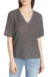 Eileen Fisher Organic Linen Jacquard Sweater In Black/ Soft White
