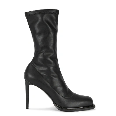 Stella Mccartney Black Faux Leather Leather Boots In Nero
