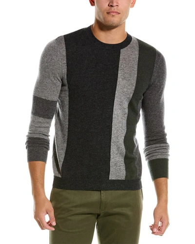 Autumn Cashmere Vertical Stripe Wool & Cashmere-blend Crewneck Sweater In Grey