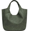 Urban Originals Masterpiece Perforated Vegan Leather Hobo - Green In Army Green