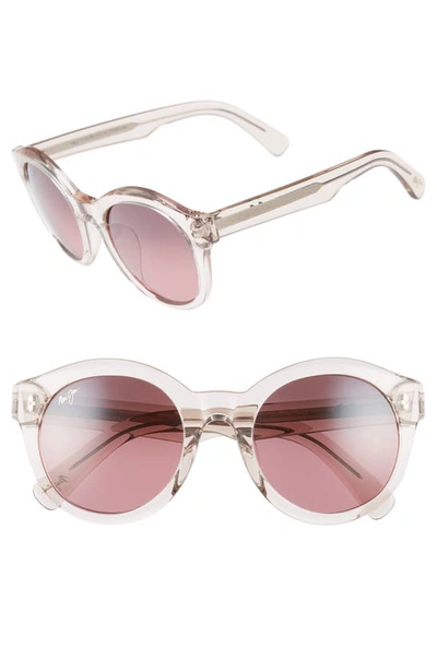 Maui Jim Jasmine 51mm Polarizedplus2® Round Sunglasses In Crystal Pink/ Maui Rose