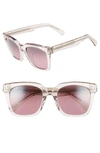 Maui Jim Heliconia 53mm Polarizedplus2 Square Sunglasses In Crystal Pink/ Maui Rose