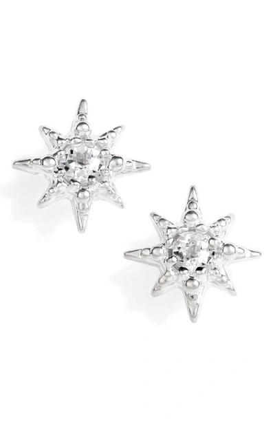 Anzie Micro Starburst Earrings In Silver