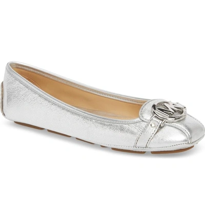 Michael Michael Kors 'fulton' Moccasin In Silver Leather