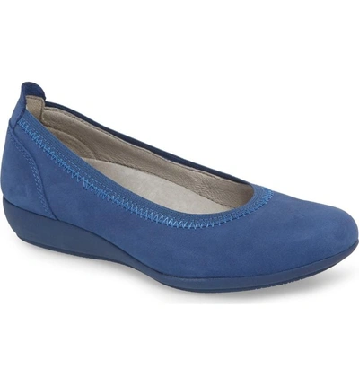 Dansko Kristen Ballet Flat In Blue Milled Leather