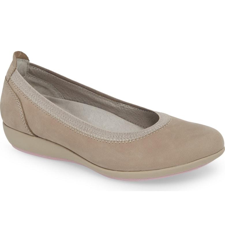 Dansko Kristen Ballet Flat In Taupe Milled Nubuck | ModeSens