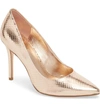 Michael Michael Kors Claire Pointy Toe Pump In Soft Pink Snake Print Fabric